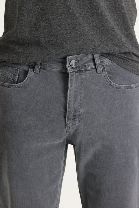 Medium Gray Slim Fit Stretch Denim Pants