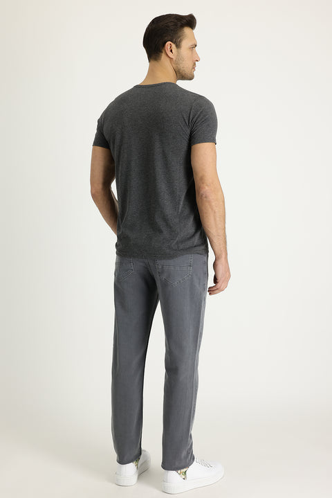 Medium Gray Slim Fit Stretch Denim Pants