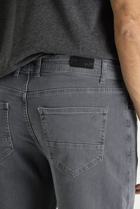Medium Gray Slim Fit Stretch Denim Pants