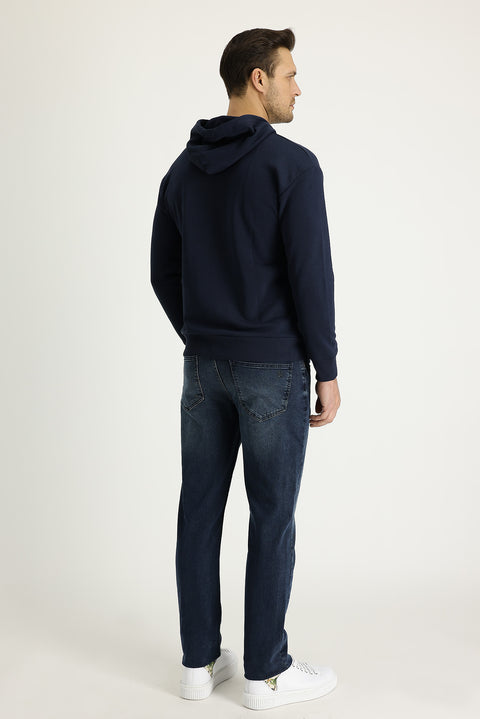 Dark Blue Slim Fit Stretch Denim Pants