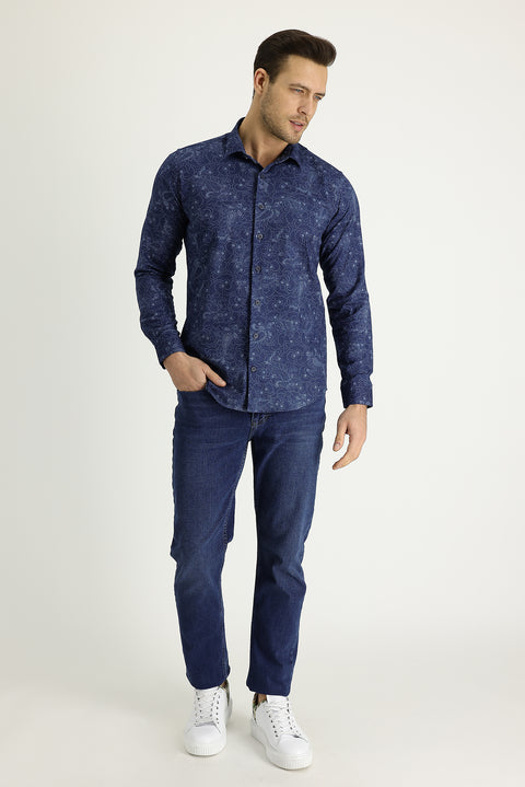 Mavi Slim Fit Dar Kesim Likralı Denim Pantolon