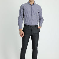 Açık Füme 7 Drop Super Slim Fit Eksra Dar Kesim Desenli Klasik Kumaş Pantolon