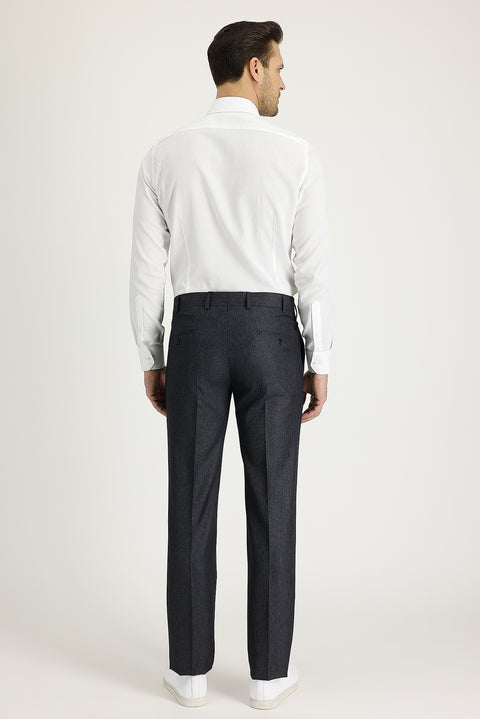 Koyu Füme 7 Drop Slim Fit Dar Kesim Klasik Desenli Kumaş Pantolon