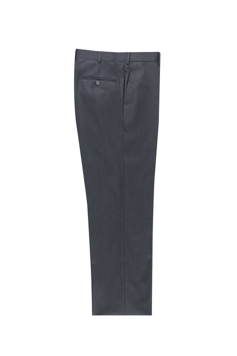 Dark Gray 7 Drop Slim Fit Classic Patterned Fabric Trousers