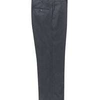 Dark Gray 4-Drop Relaxed Fit Classic Patterned Fabric Trousers
