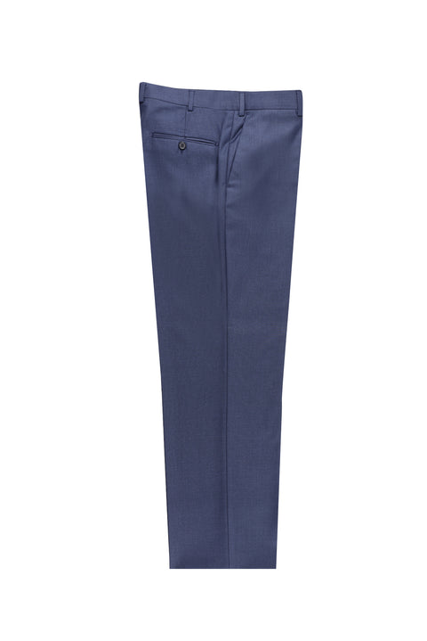 Aviator Blue 7 Drop Slim Fit Narrow Cut Patterned Classic Fabric Trousers