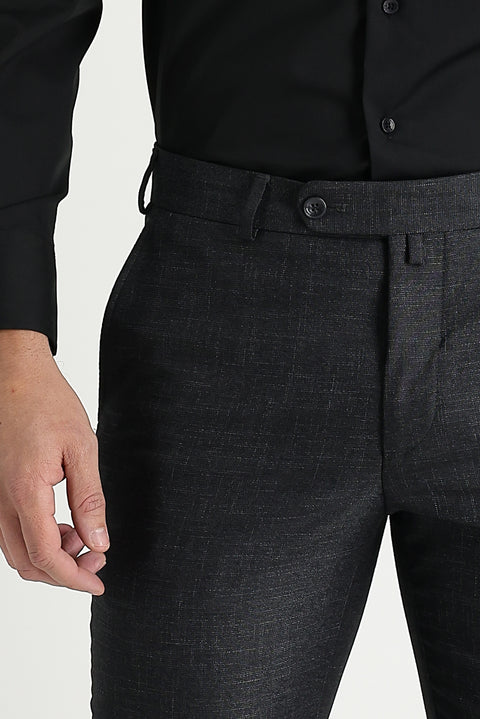 Marengo 7 Drop Super Slim Fit Extra Narrow Cut Patterned Lycra Classic Fabric Trousers