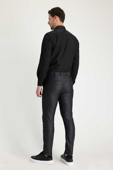 Marengo 7 Drop Super Slim Fit Extra Narrow Cut Patterned Lycra Classic Fabric Trousers