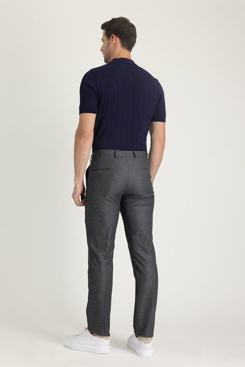 Light Smoke 6 Drop Regular Fit Standard Cut Lycra Classic Fabric Trousers
