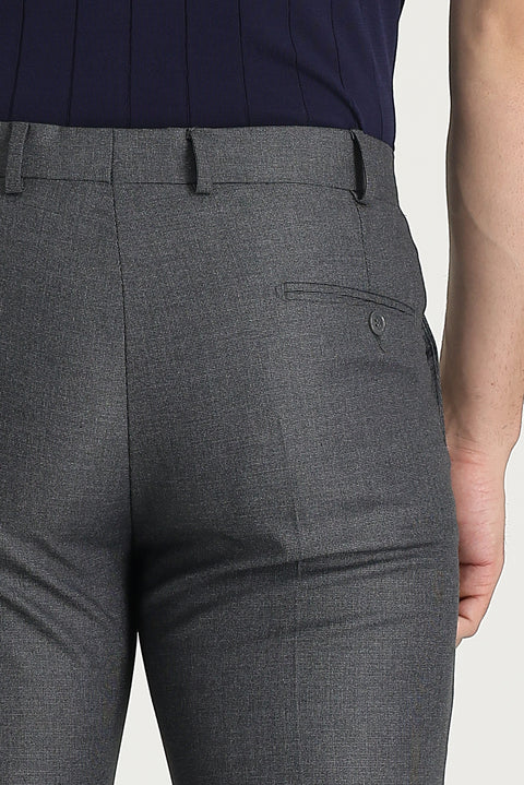 Light Smoke 4-Drop Relaxed Fit Lycra Classic Fabric Trousers
