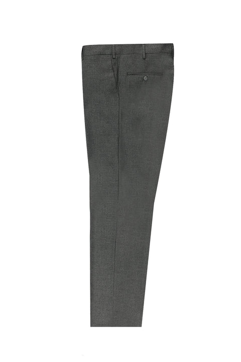 Medium Gray 4-Drop Relaxed Fit Lycra Classic Fabric Trousers