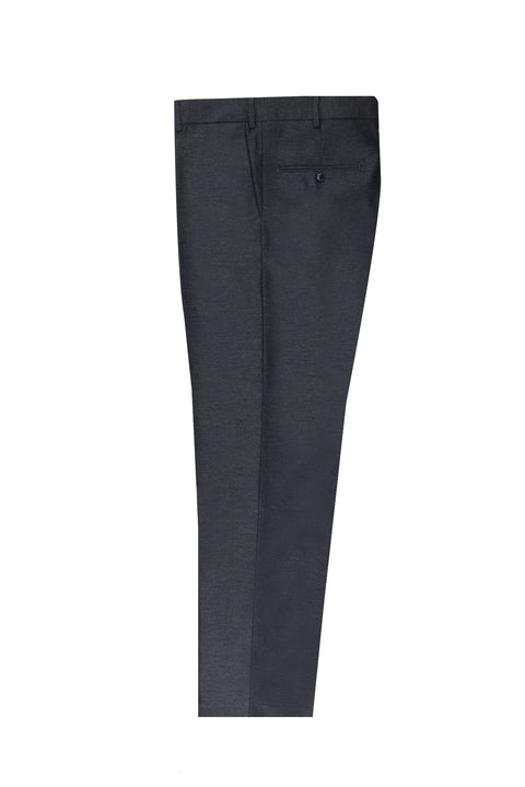 Dark Gray 4-Drop Relaxed Fit Lycra Classic Fabric Trousers