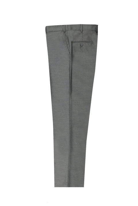 Medium Grey 4 Drop Relaxed Fit Lycra Classic Fabric Trousers