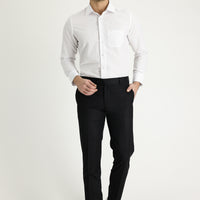 Black 7 Drop Slim Fit Classic Fabric Trousers