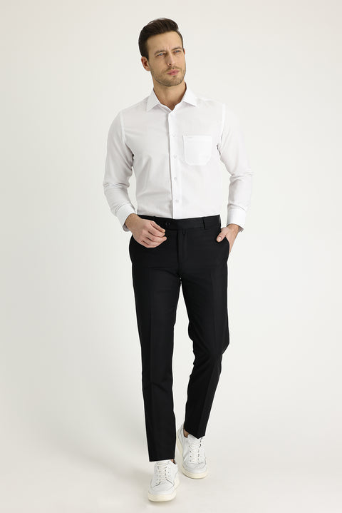Black 7 Drop Slim Fit Classic Fabric Trousers