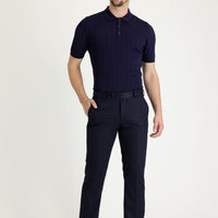 Dark Navy 4 Drop Relaxed Fit Classic Fabric Trousers