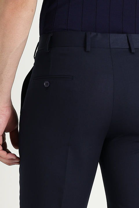 Koyu Lacivert 7 Drop Slim Fit Dar Kesim Klasik Kumaş Pantolon