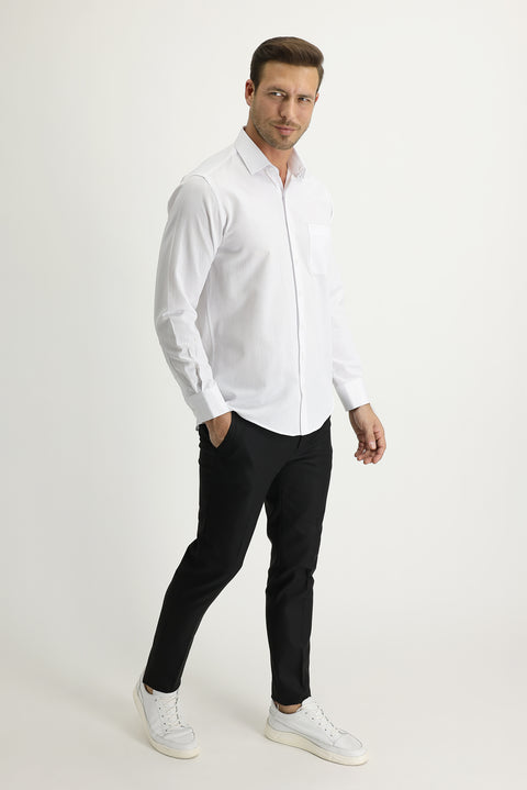 Black 7 Drop Super Slim Fit Extra Narrow Cut Lycra Fabric Trousers