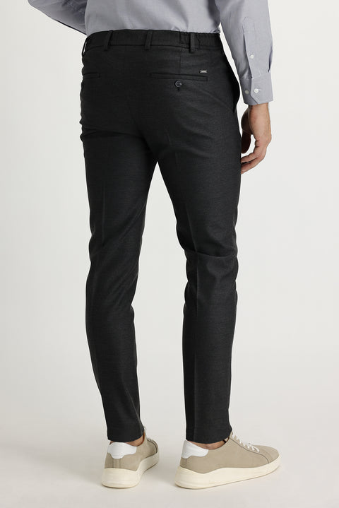 Medium Grey 7 Drop Super Slim Fit Extra Narrow Cut Lycra Fabric Trousers