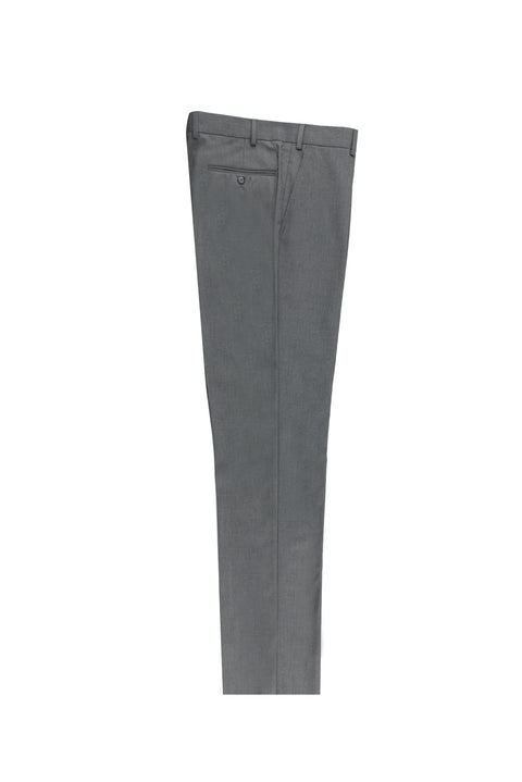 Medium Grey 4 Drop Relaxed Fit Lycra Classic Fabric Trousers