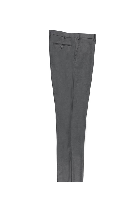 Medium Gray 4-Drop Relaxed Fit Lycra Classic Fabric Trousers