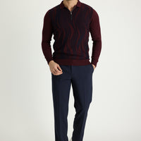 Dark Navy 7 Drop Slim Fit Narrow Cut Lycra Classic Fabric Trousers