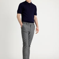 Medium Grey 7 Drop Super Slim Fit Extra Narrow Cut Lycra Classic Fabric Trousers