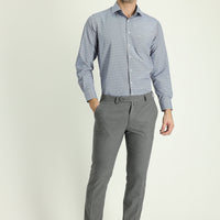 Medium Grey 7 Drop Super Slim Fit Extra Narrow Cut Lycra Classic Fabric Trousers