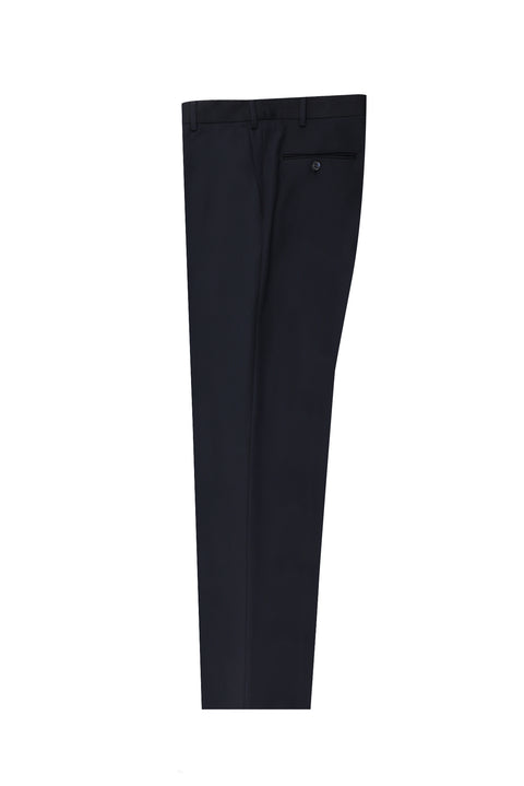 Dark Navy 4 Drop Relaxed Fit Lycra Classic Fabric Trousers