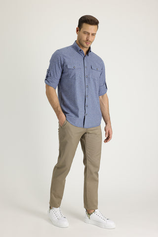  Açık Kahve  Slim Fit Dar Kesim Pamuk Kanvas / Chino Pantolon
