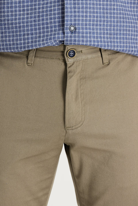 Light Brown Relaxed Fit Cotton Canvas / Chino Trousers