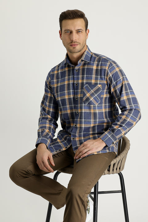 Medium Coffee Slim Fit Narrow Cut Cotton Canvas / Chino Trousers