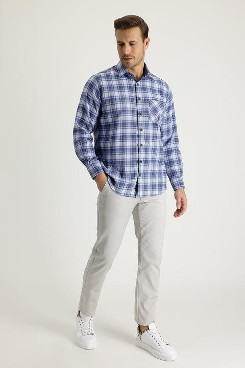 Stone Relaxed Fit Cotton Canvas / Chino Trousers