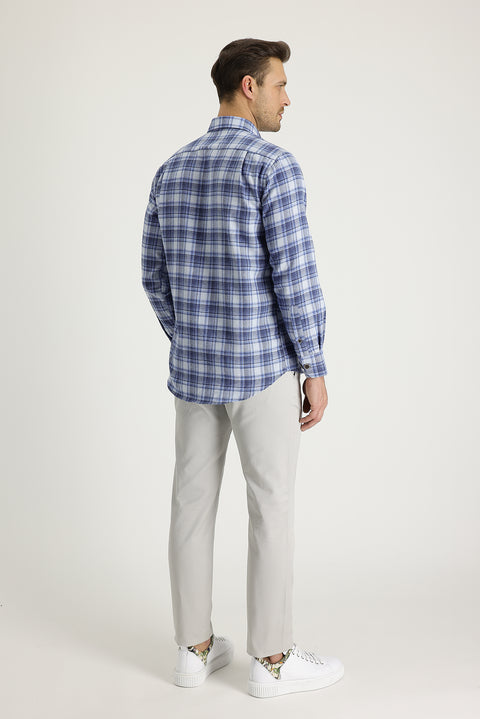 Stone Regular Fit Standard Cut Cotton Canvas / Chino Trousers