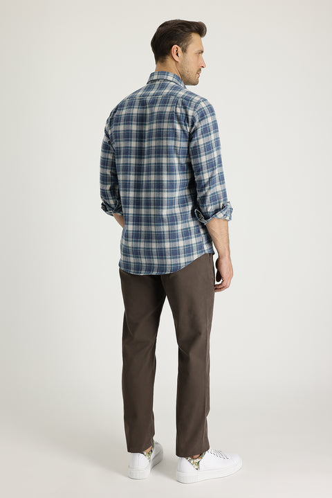 Light Brown Slim Fit Cotton Canvas / Chino Trousers