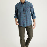 Military Khaki Regular Fit Standard Cut Cotton Canvas / Chino Trousers