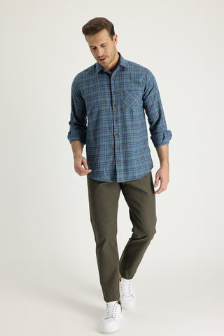  Asker Haki Regular Fit Standart Kesim Pamuk Kanvas / Chino Pantolon