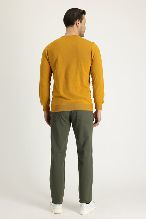 Açık Haki Regular Fit Standart Kesim Likralı Kanvas / Chino Pantolon