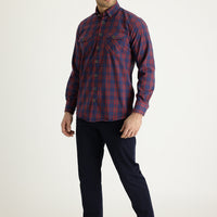 Dark Navy Regular Fit Standard Cut Lycra Canvas / Chino Trousers