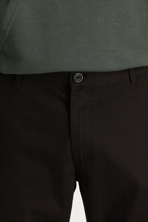 Dark Coffee Relaxed Fit Stretch Canvas / Chino Trousers