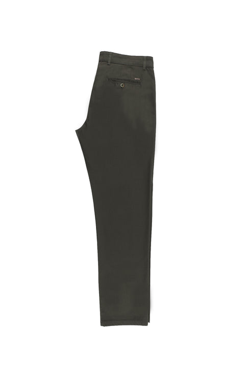 Medium Khaki Regular Fit Standard Cut Stretch Canvas / Chino Trousers