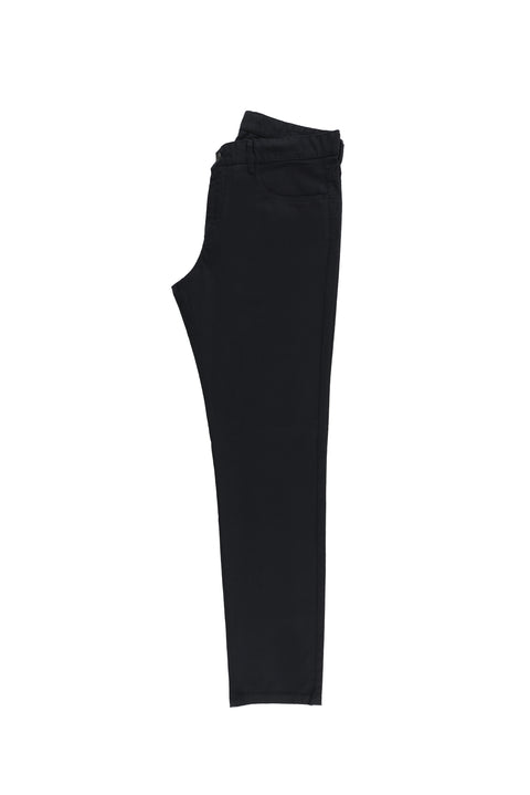 Black Relaxed Fit Stretch Canvas / Chino Trousers