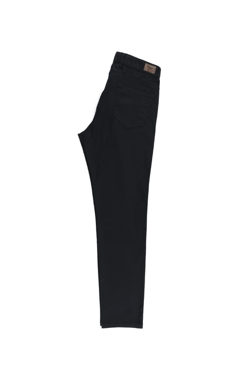 Black Relaxed Fit Stretch Canvas / Chino Trousers