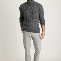 Light Grey Regular Fit Standard Cut Lycra Canvas / Chino Trousers