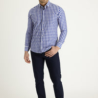 Mid-Indigo Relaxed Fit Stretch Canvas / Chino Trousers
