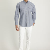 White Slim Fit Stretch Canvas / Chino Trousers