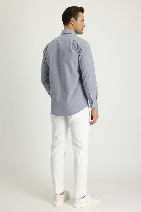 White Slim Fit Stretch Canvas / Chino Trousers