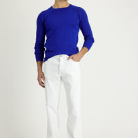 White Regular Fit Standard Cut Lycra Canvas / Chino Trousers