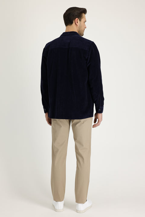 Medium Beige Slim Fit Stretch Canvas / Chino Trousers