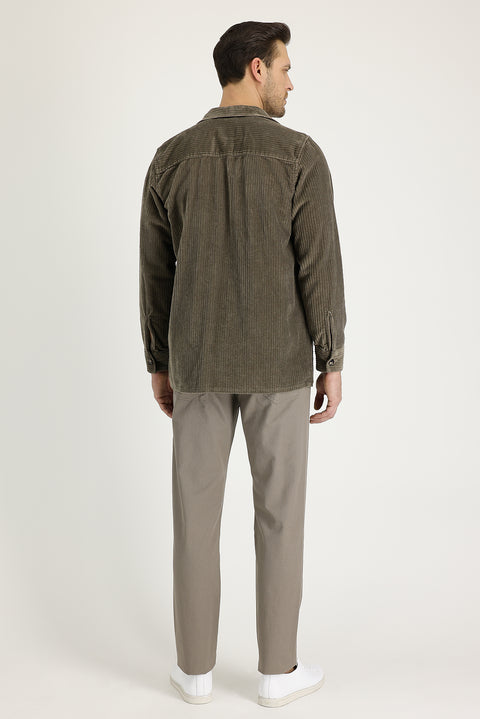Medium Mink Slim Fit Stretch Canvas / Chino Trousers